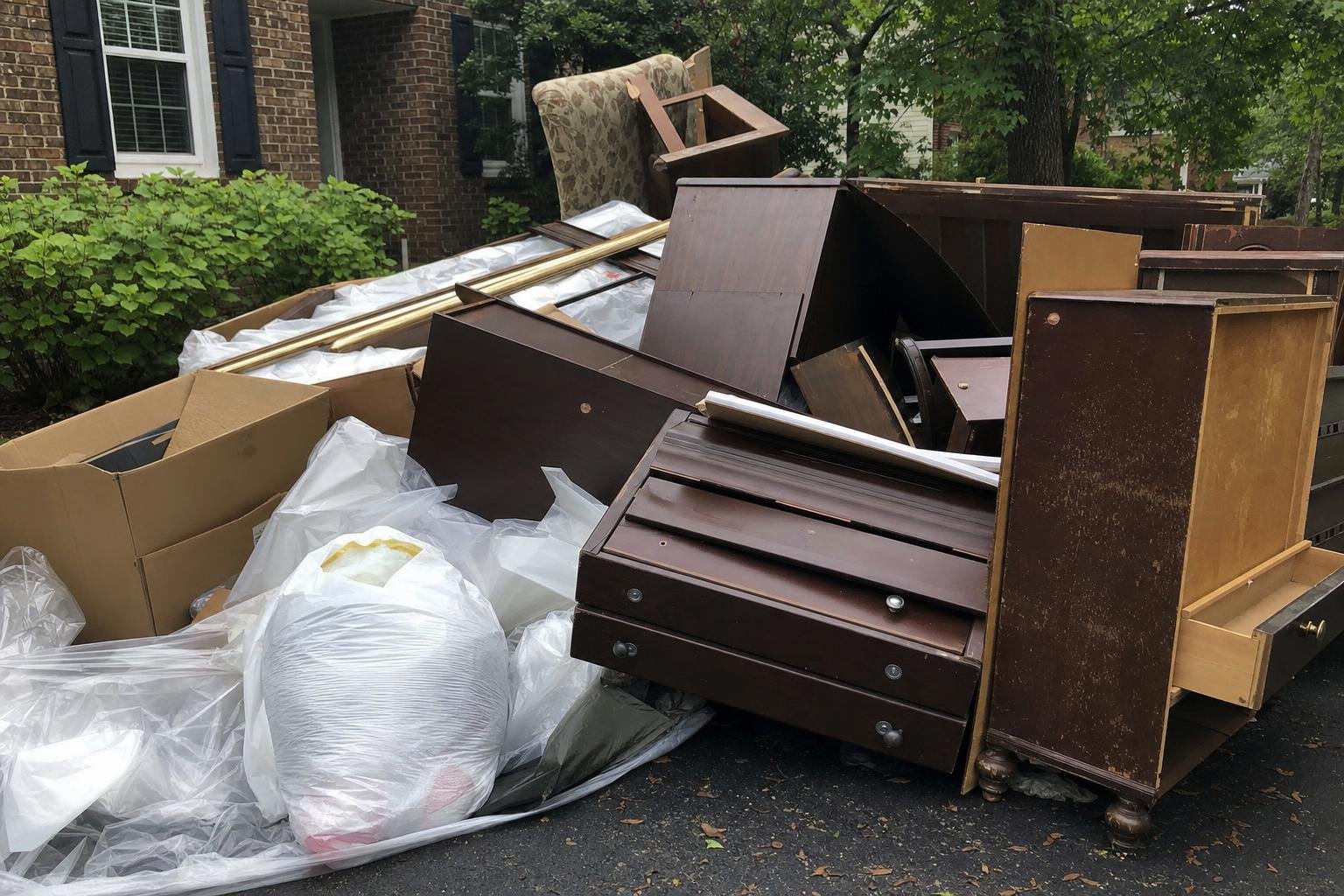Illustrative image of construction debris removal work, example photo