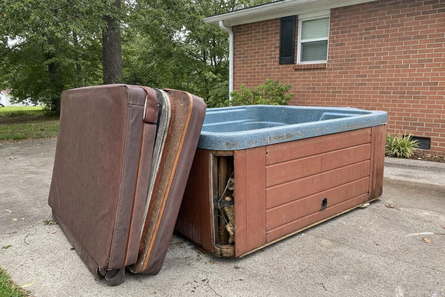 Stock photo of illustrative image of hot tub removal work